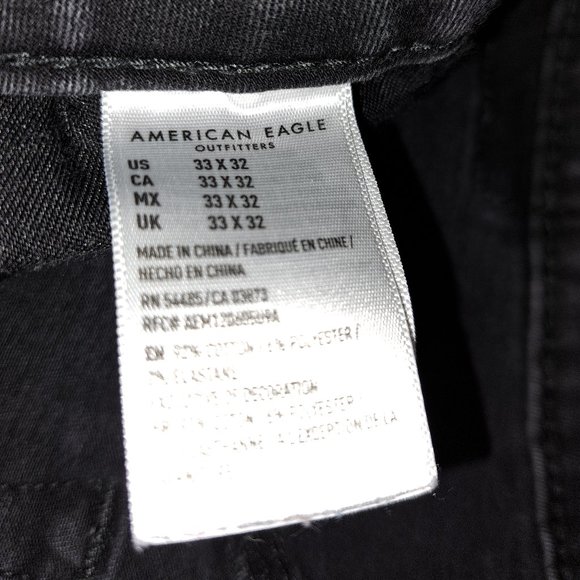 American Eagle Distressed Men's Black Next Level Flex Jeans size 33x32 - Picture 6 of 7